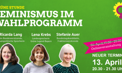 13. April, 20:30 Uhr: Feminismus im Wahlprogramm