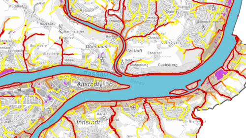Starkregen- und Hochwasserkarte Bayern