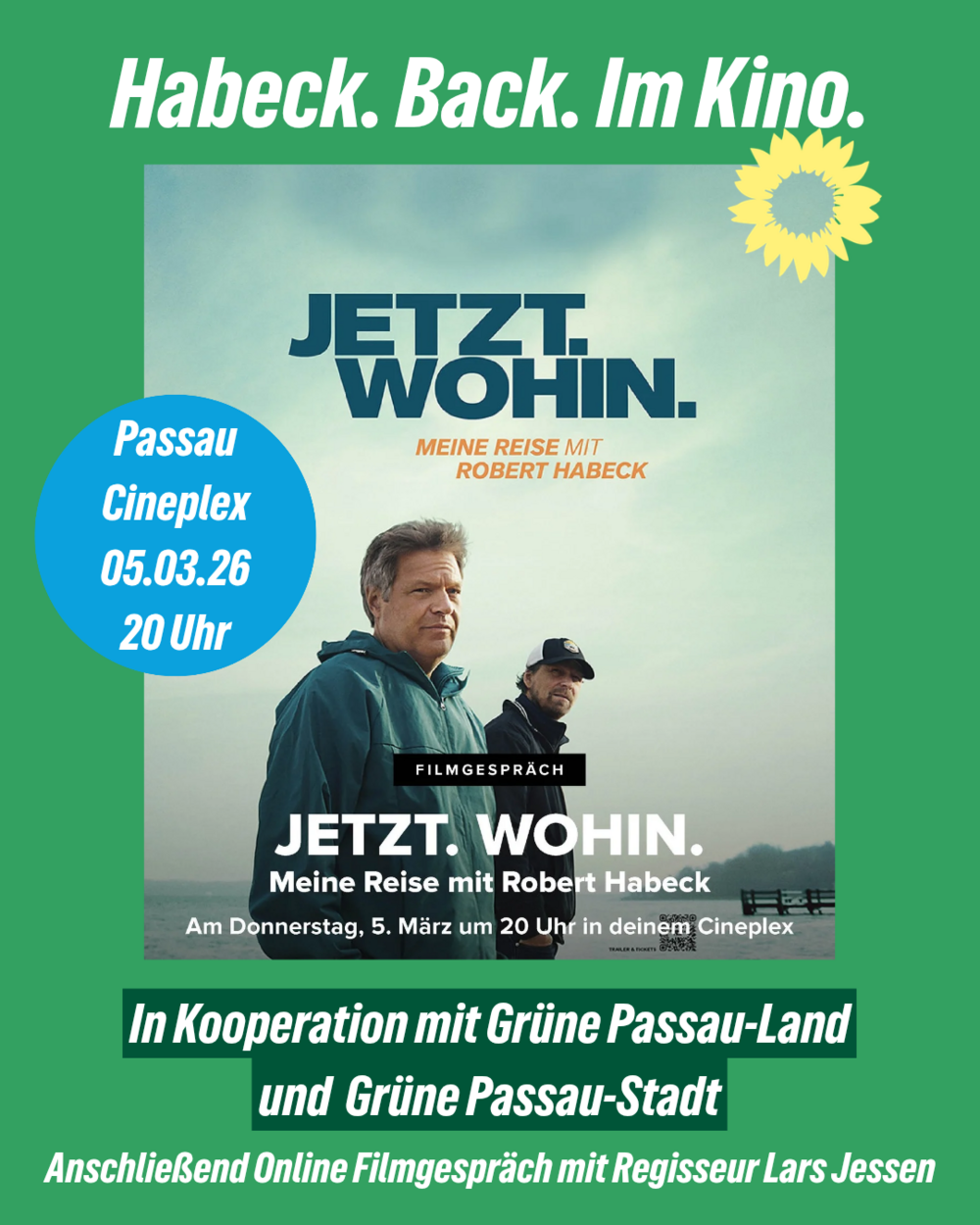 „Jetzt. Wohin. Meine Reise mit Robert Habeck“ mit Online-Filmgespräch mit Regisseur Lars Jessen