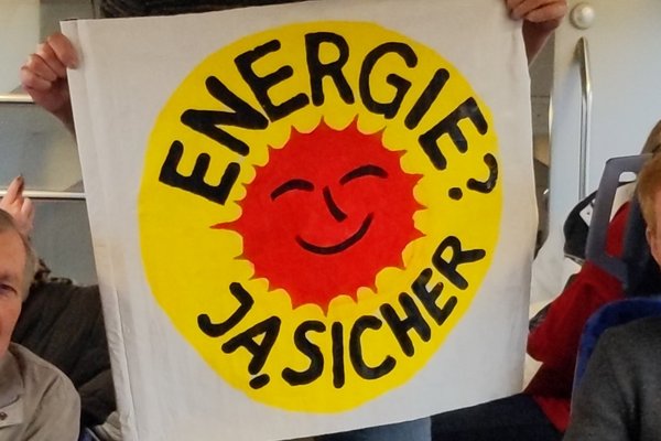 Auf dem Weg zur Abschaltparty nach München: Mitglieder des Bund Naturschutz und der GRÜNEN