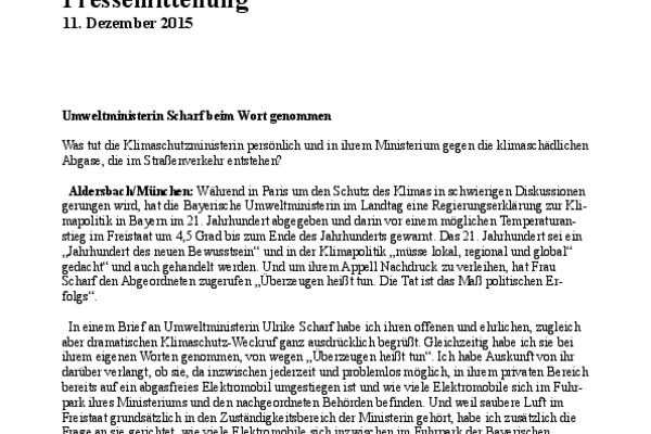 Ministerin Scharf Klima Abgase Gruene Passau Land